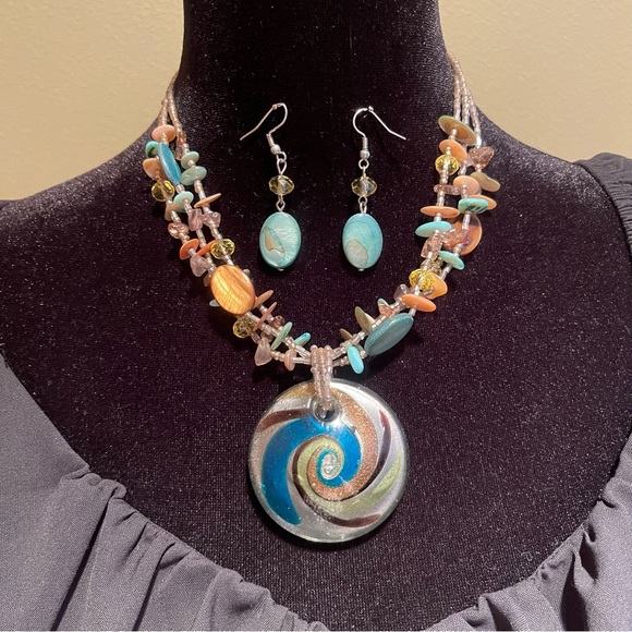 Y2k boho beaded necklace set - Picture 1 of 4